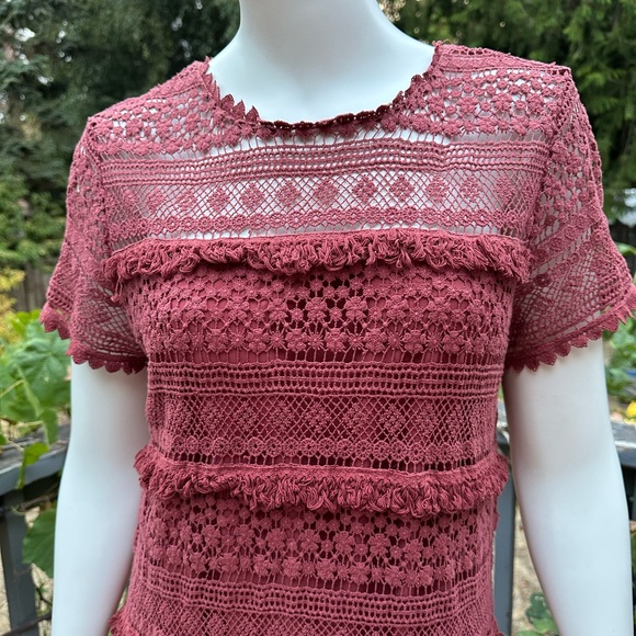 O2Sky Lace Mini Dress in Deep Burgandy • small • 1746 - Picture 2 of 10